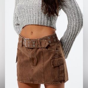 PACSUN mini denim skirt.  Brown. Size 27